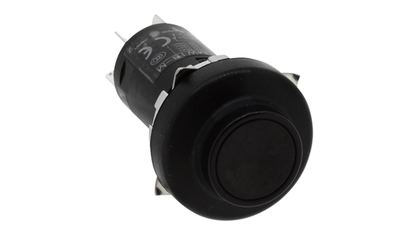Idec Push Button Switch, Momentary, Panel Mount, DPDT, 24 → 110V, IP66