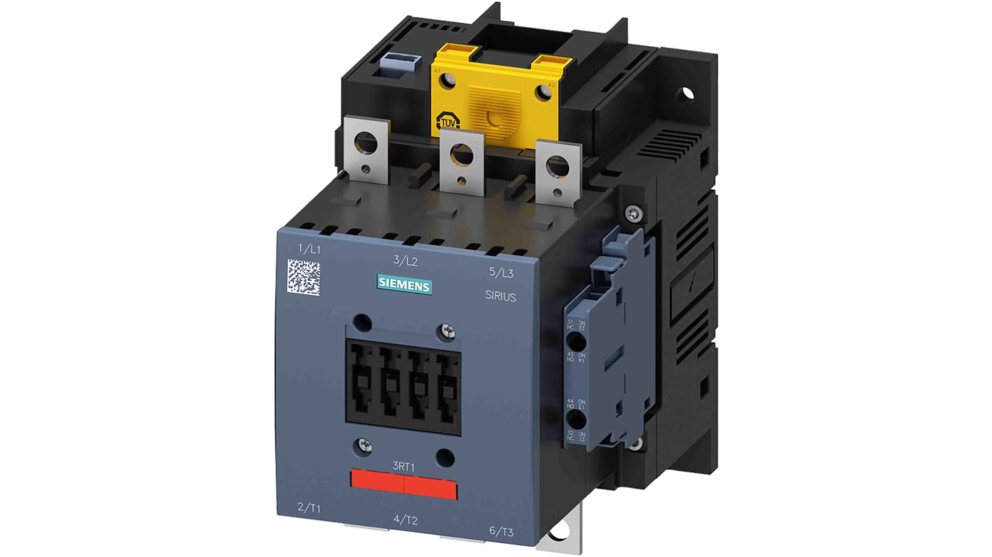 Contactor Siemens SIRIUS de 3 polos, 2 NA + 2 NC, 150 A, bobina 277 V, 75 kW