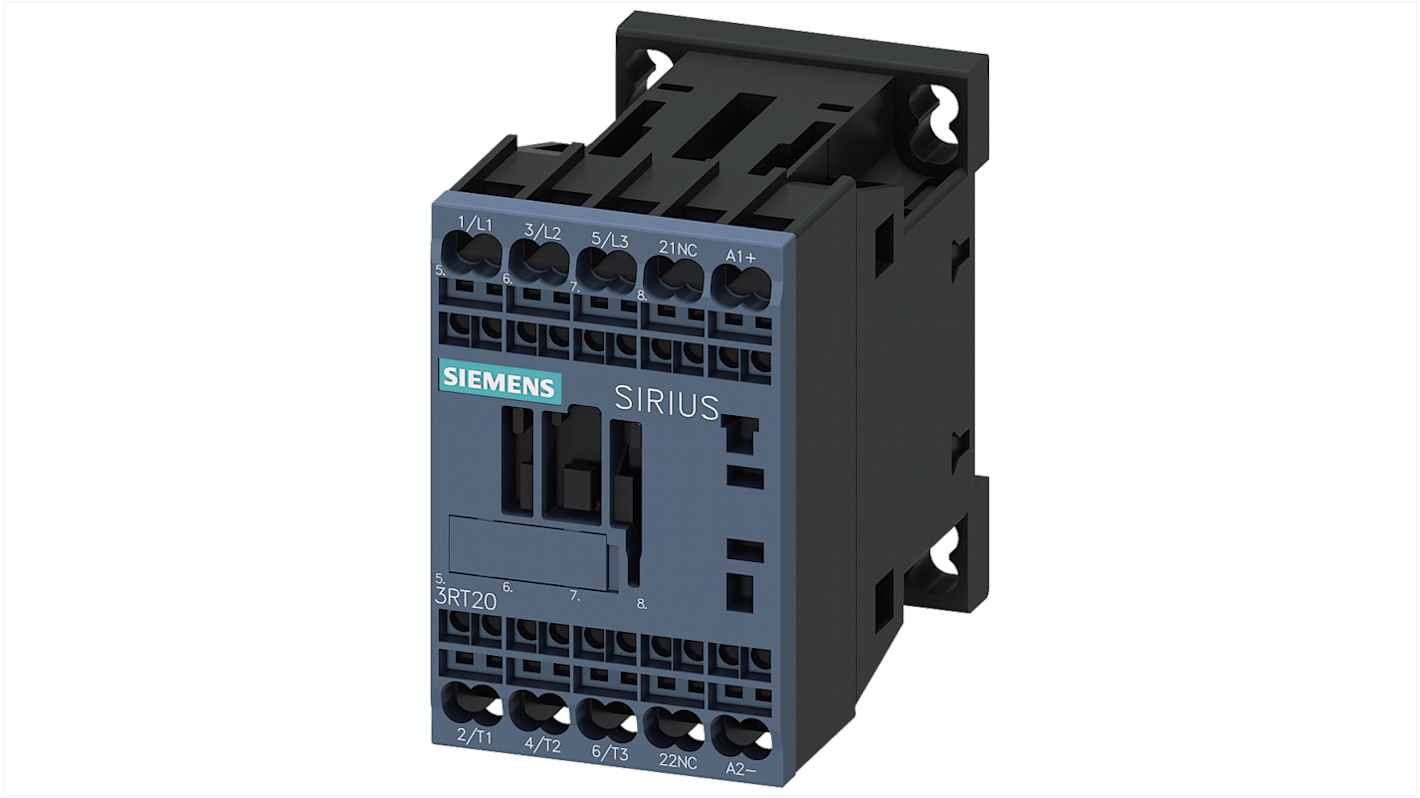 Siemens SIRIUS Contactor, 24 V dc Coil, 3-Pole, 12 A, 5.5 kW, 1NC