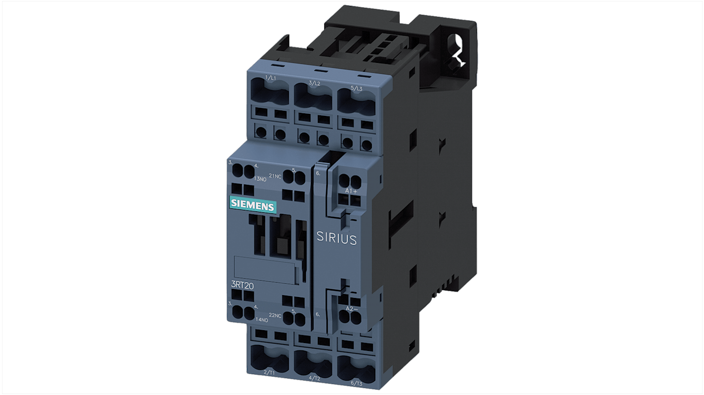 Contattore Siemens, 3 poli, 1 NO + 1 NC, 9 A, 4 kW, bobina 28 V c.a./c.c.