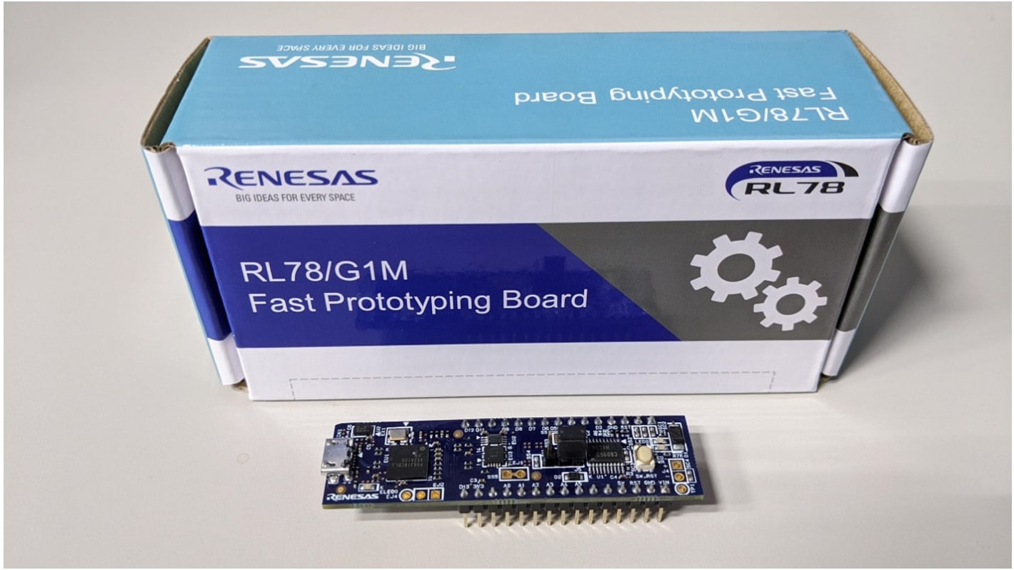 Placa para prototipos RL78/G1M Fast Prototyping Board de Renesas Electronics, con núcleo RL78