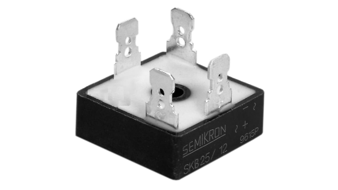 Semikron Bridge Rectifier, 35A, 1200V, 4-Pin