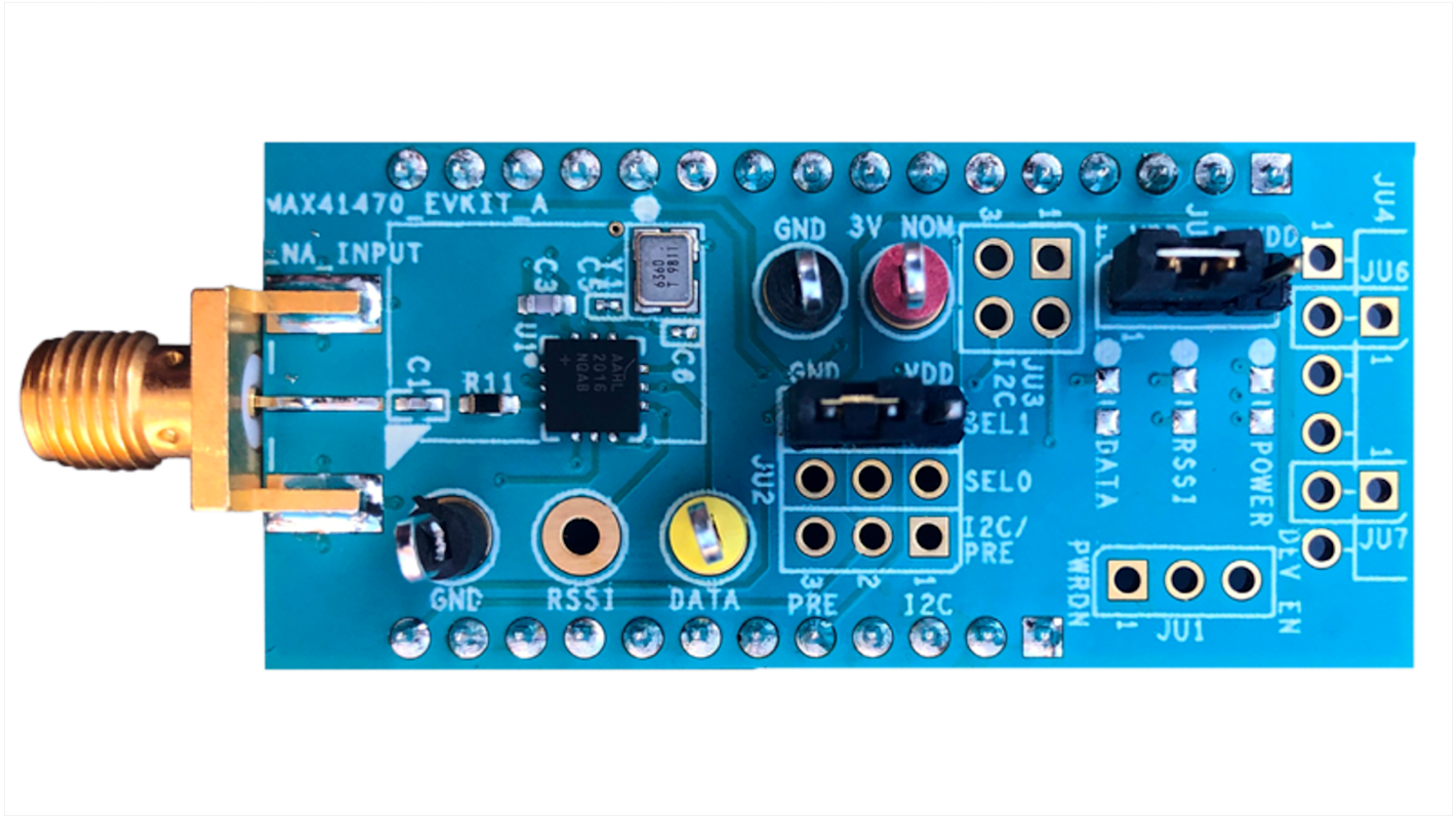 Kit de evaluación Administración de potencia Maxim Integrated MAX41470EVKIT#, frecuencia 860 → 960MHZ