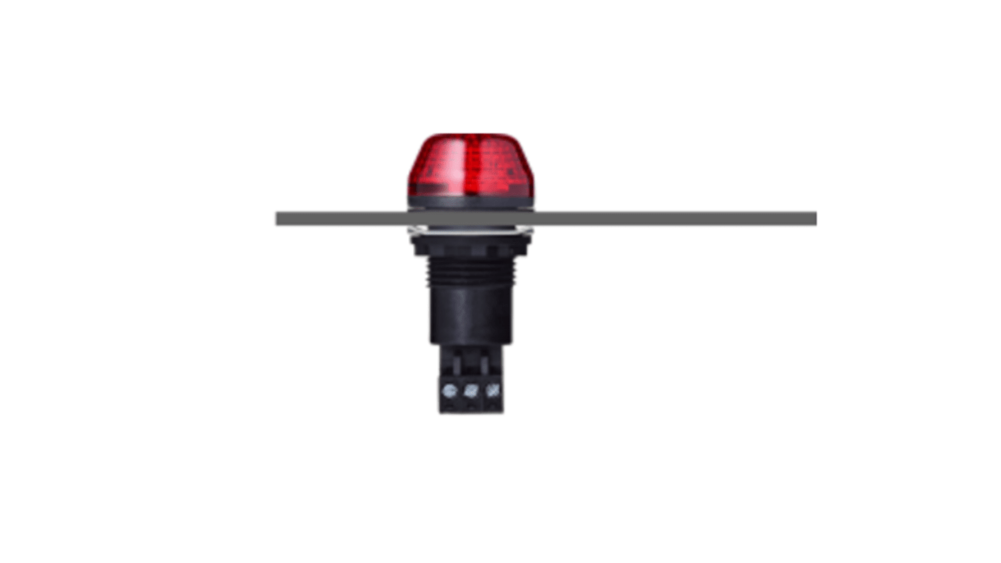 LED maják, řada: IBS Blikající, stálé barva Červená LED Montáž na základnu, montáž do panelu 230–240 V AC