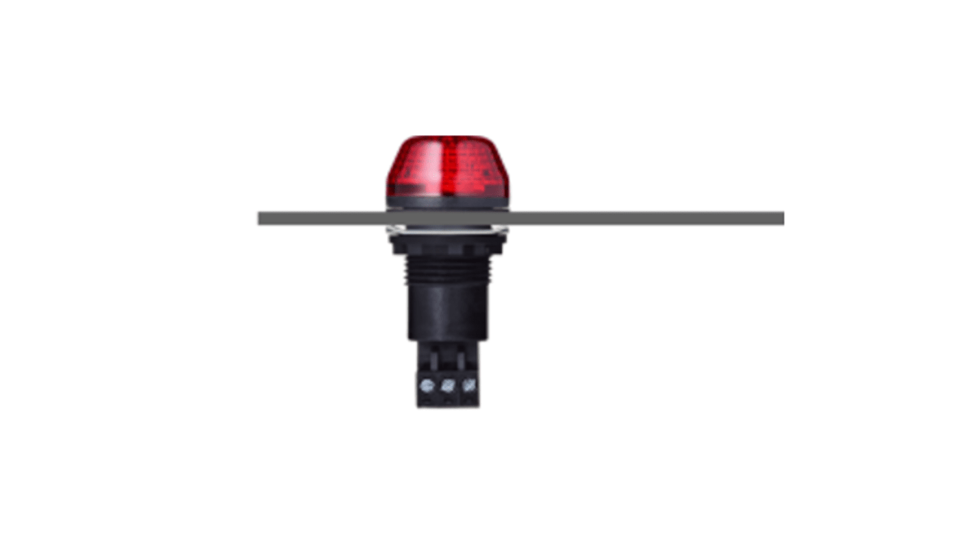 AUER Signal IBS Series Red Multiple Effect Beacon, 12 V ac/dc, Base Mount, Panel Mount, LED Bulb, IP65