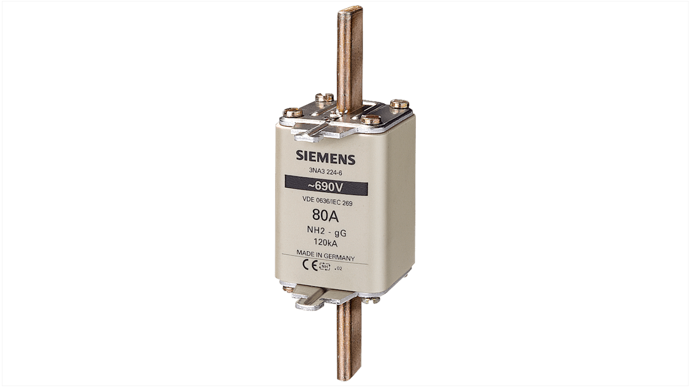 Siemens 224A Centred Tag Fuse, NH2, 690V