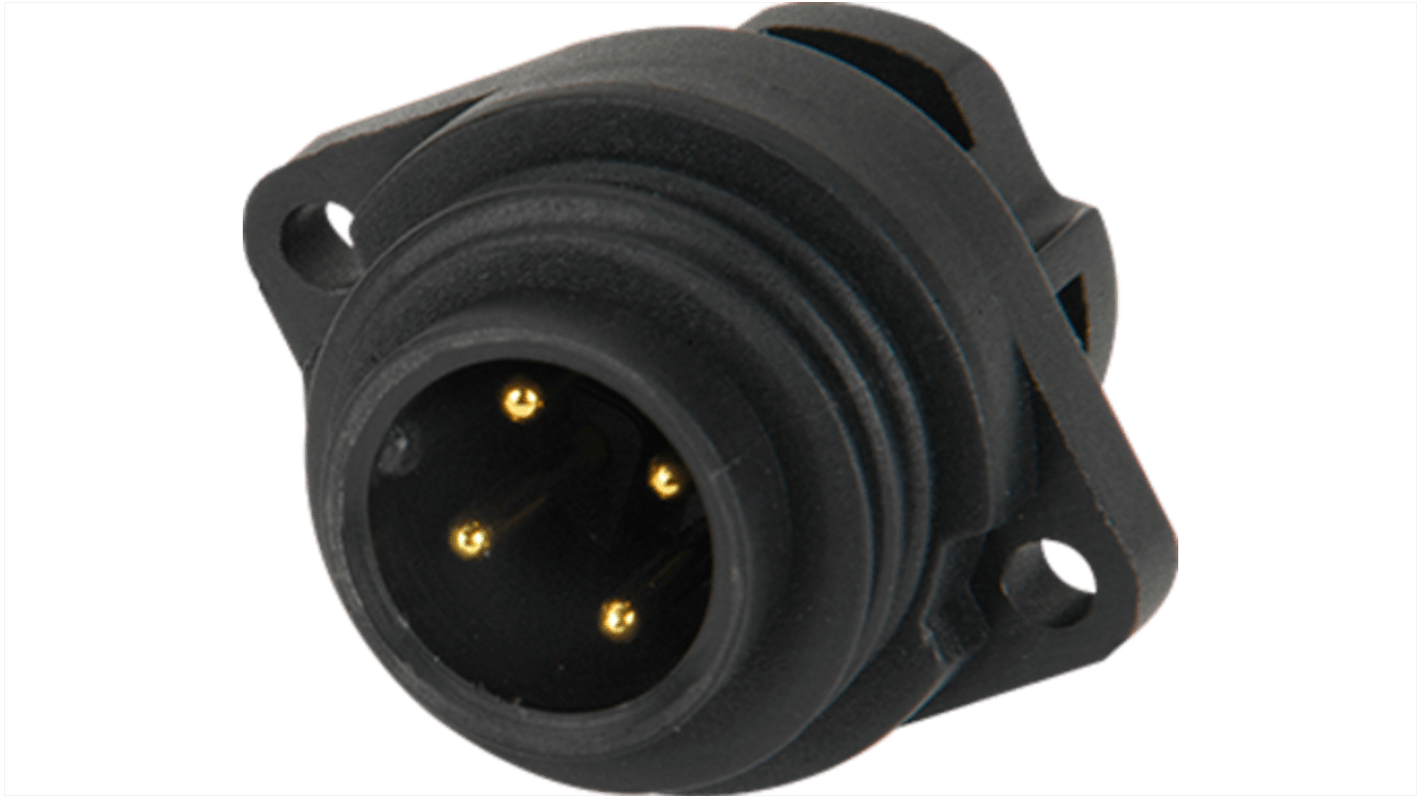 RS PRO Circular Connector, 4 Contacts, Panel Mount, Male, IP67 RS