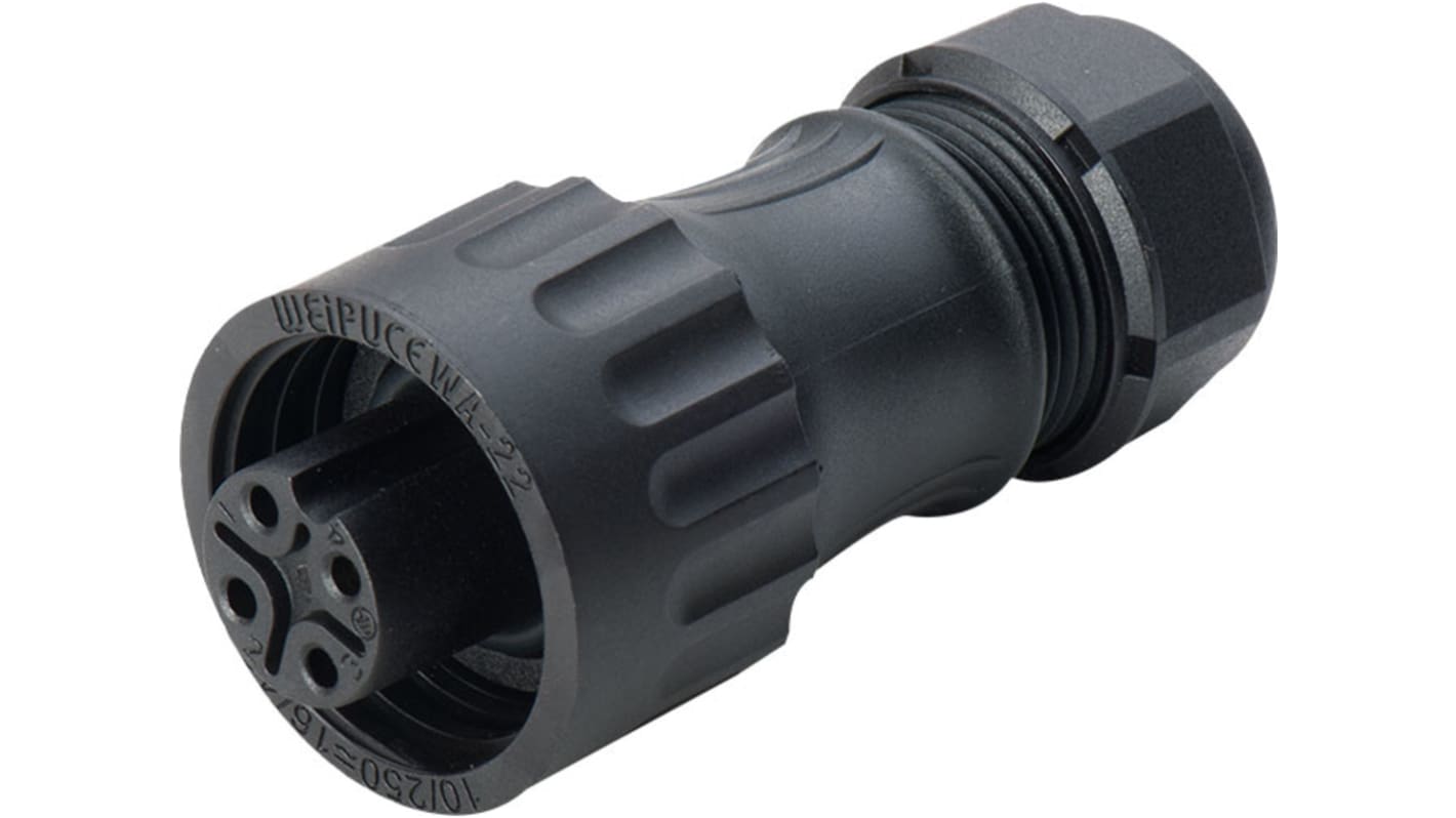 Conector circular RS PRO de 4 vías hembra, montaje aéreo, IP67