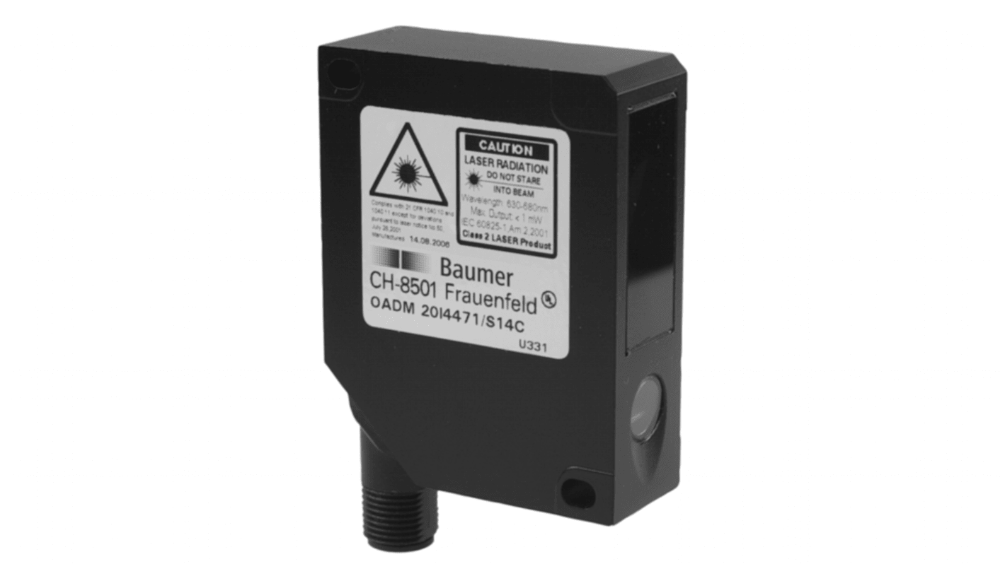 Baumer OADM 20I Kubisch Optischer Sensor, Reichweite, Bereich 250 mm, analog-Ausgang, 5-poliger M12-Steckverbinder