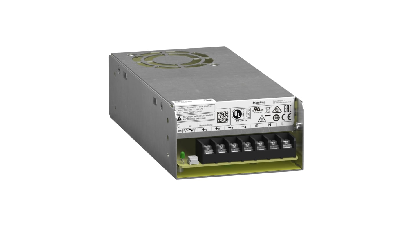 Schneider Electric Switching Power Supply, ABLP1A24100, 24V, 10A, 240W, Dual Output, 100→240V Input Voltage