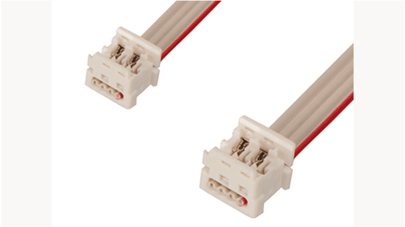 Cable plano Molex Picoflex, paso 1.27mm, long. 80mm, con. A: Hembra, con. B: Hembra