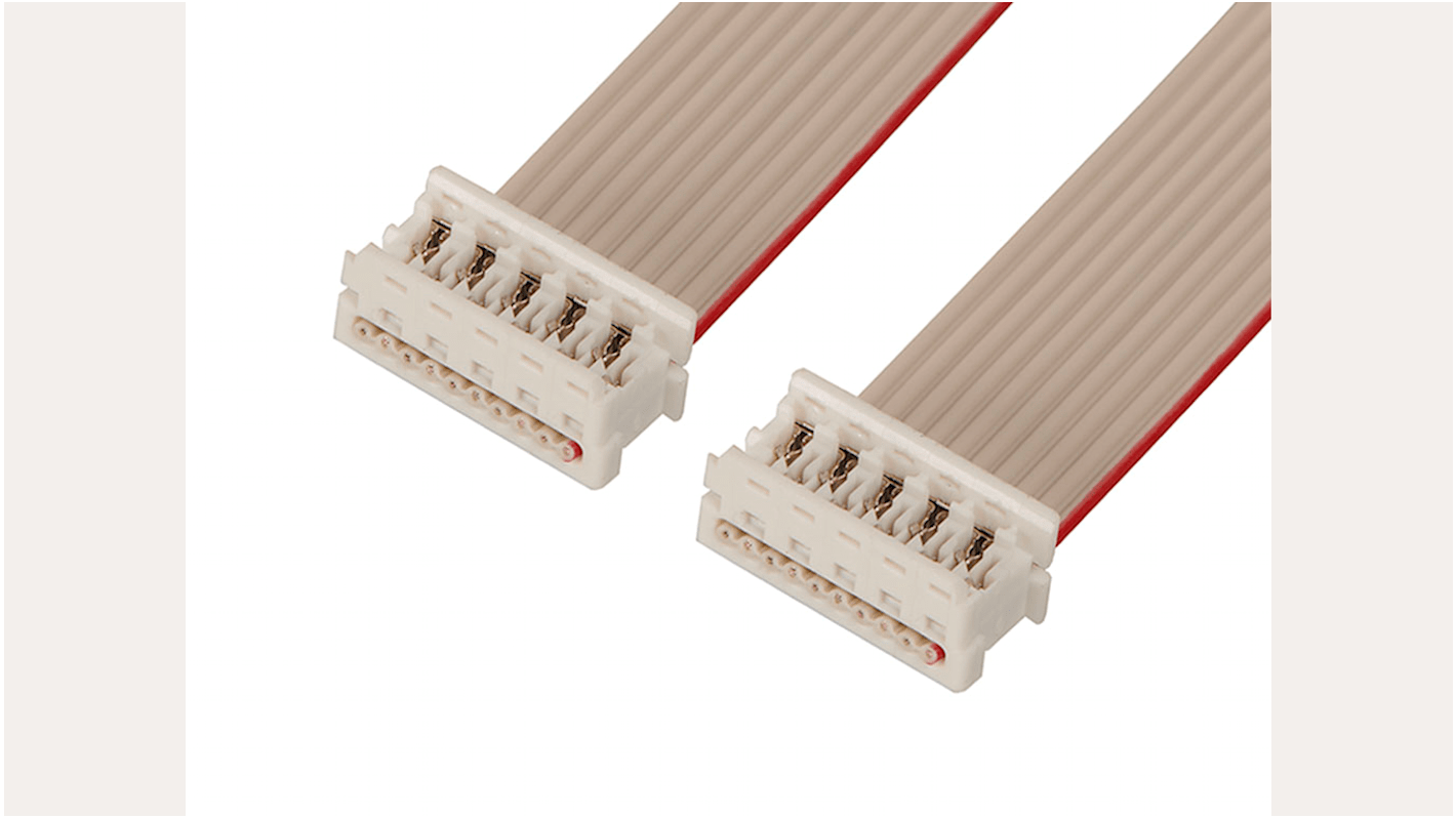 Cable plano Molex Picoflex, paso 1.27mm, long. 80mm, con. A: Hembra, con. B: Hembra