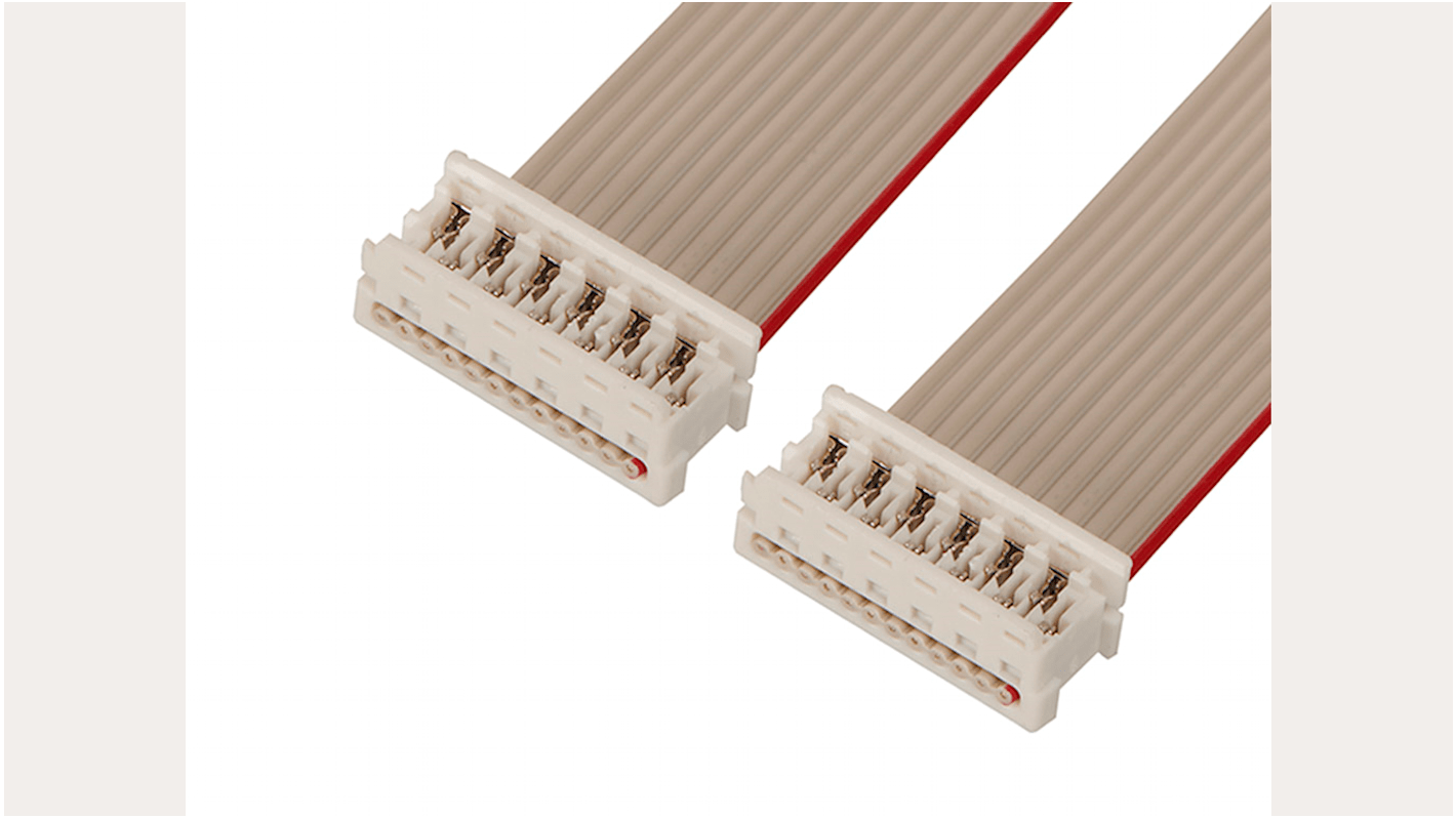 Cable plano Molex Picoflex, paso 1.27mm, long. 80mm, con. A: Hembra, con. B: Hembra