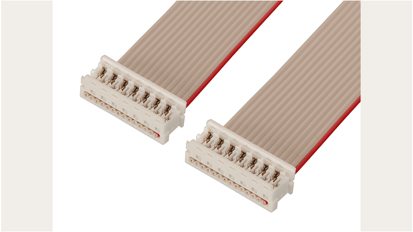 Cable plano Molex Picoflex, paso 1.27mm, long. 240mm, con. A: Hembra, con. B: Hembra