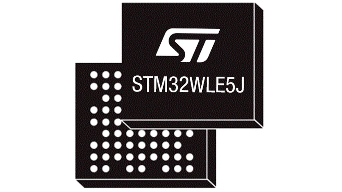 Microcontrollore wireless STMicroelectronics, ARM Cortex M0+, ARM Cortex M4, UFBGA, STM32WL, 73 Pin, Montaggio