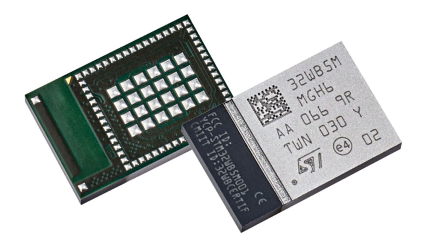 Minicontrolador inalámbrico STMicroelectronics STM32WB5MMGH6TR, núcleo ARM Cortex M0+, ARM Cortex M4 de 32bit, 64MHZ,