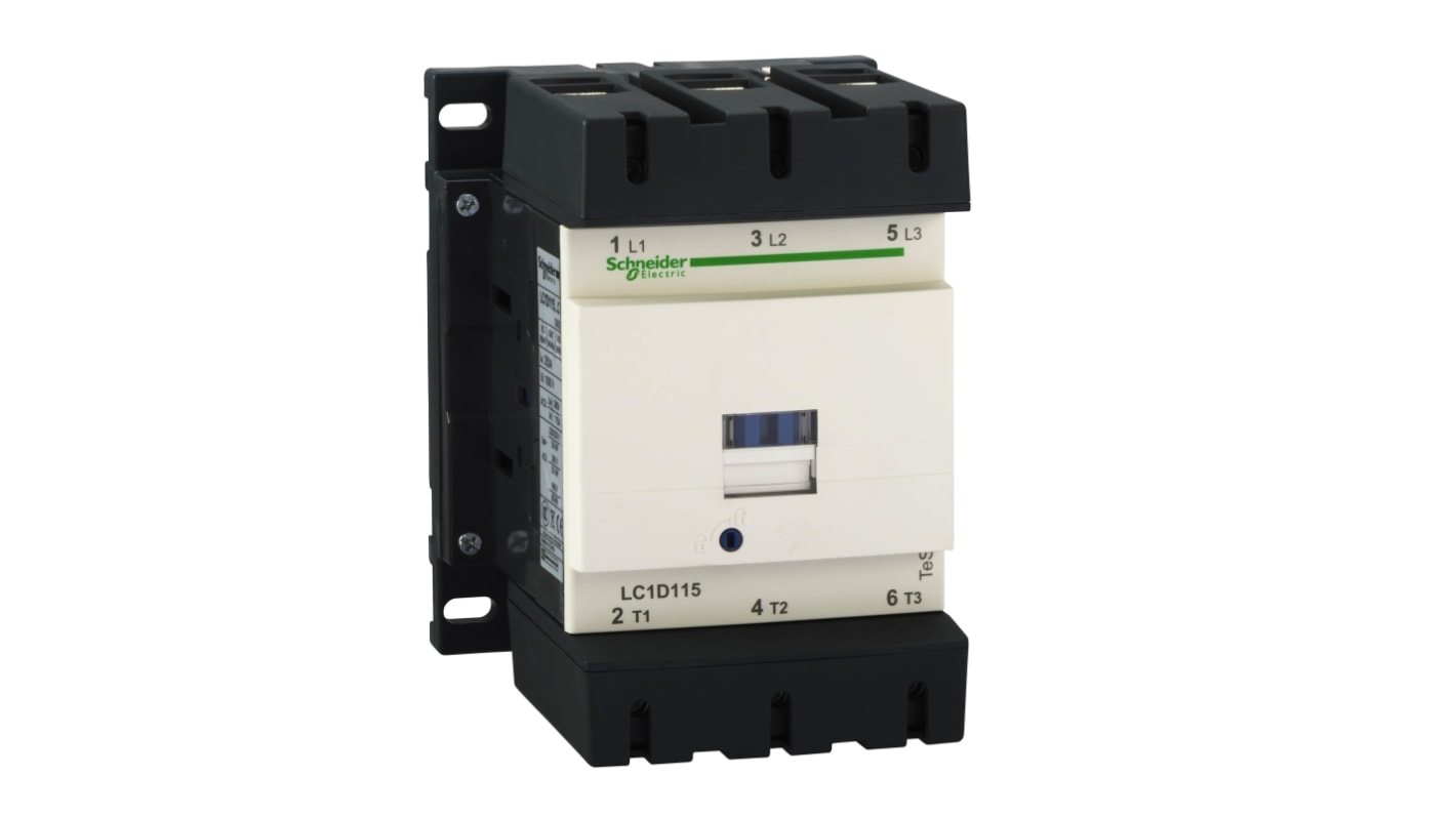 Contattore Reversibile Schneider Electric, 3 poli, 1 N/C + 1 N/A, 115 A, 65 kW, bobina 380 V c.a.