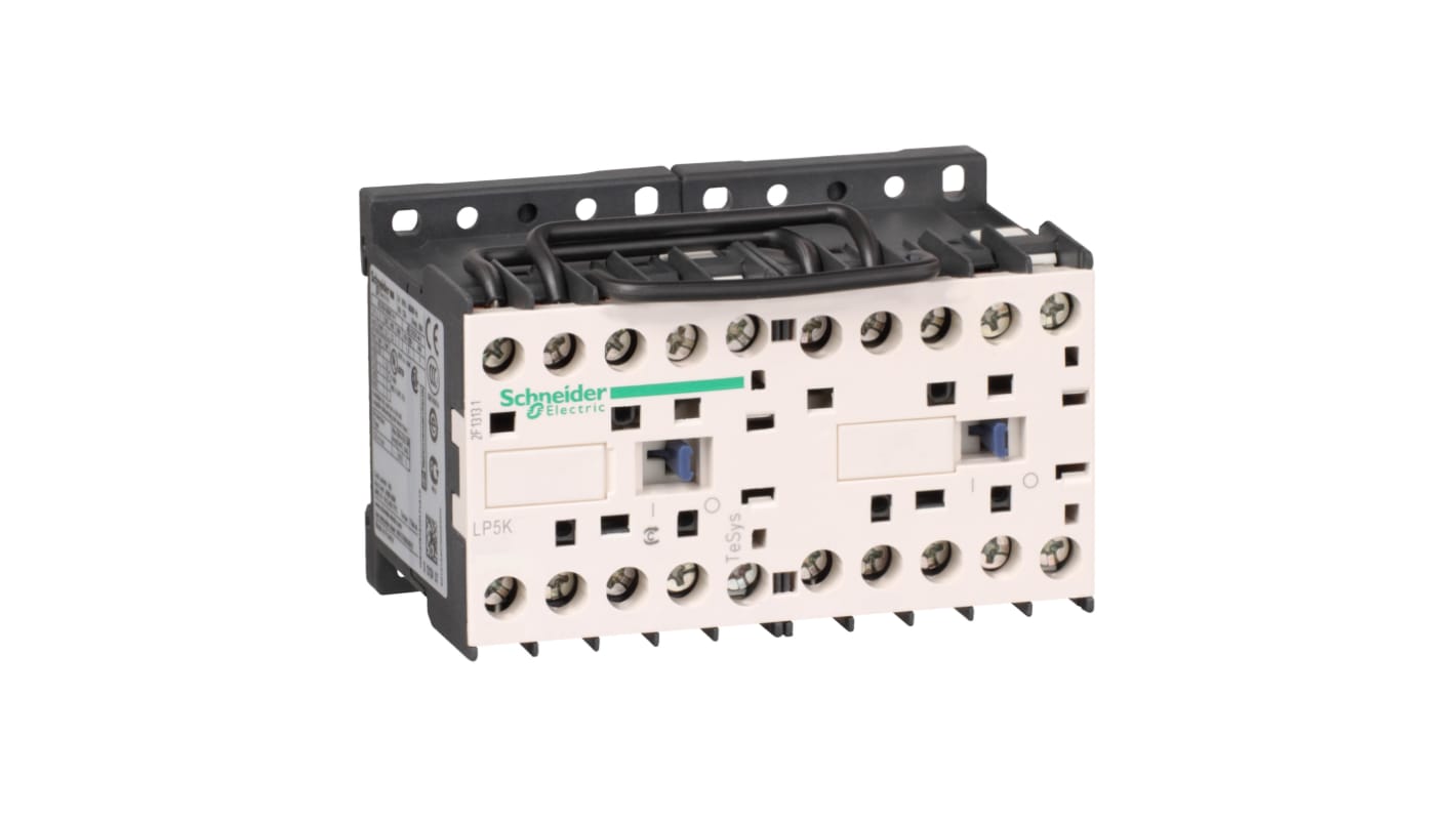 Contattore Reversibile Schneider Electric, 3 poli, 1 N/A, 12 A, 4 kW, bobina 24 V c.c.