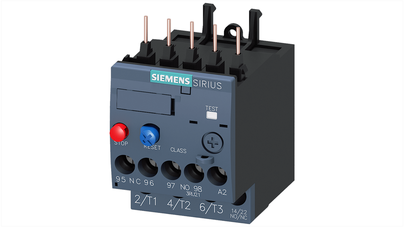3RU21160BB0 Siemens Overload Relay, 0.2 A F.L.C, 200 mA Contact