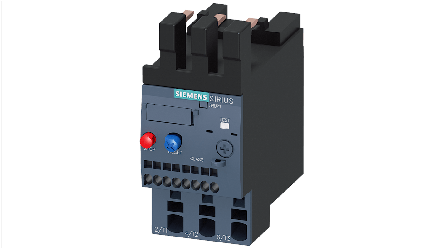 3RU21261GC0 Siemens Overload Relay, 6.3 A F.L.C, 6.3 A Contact