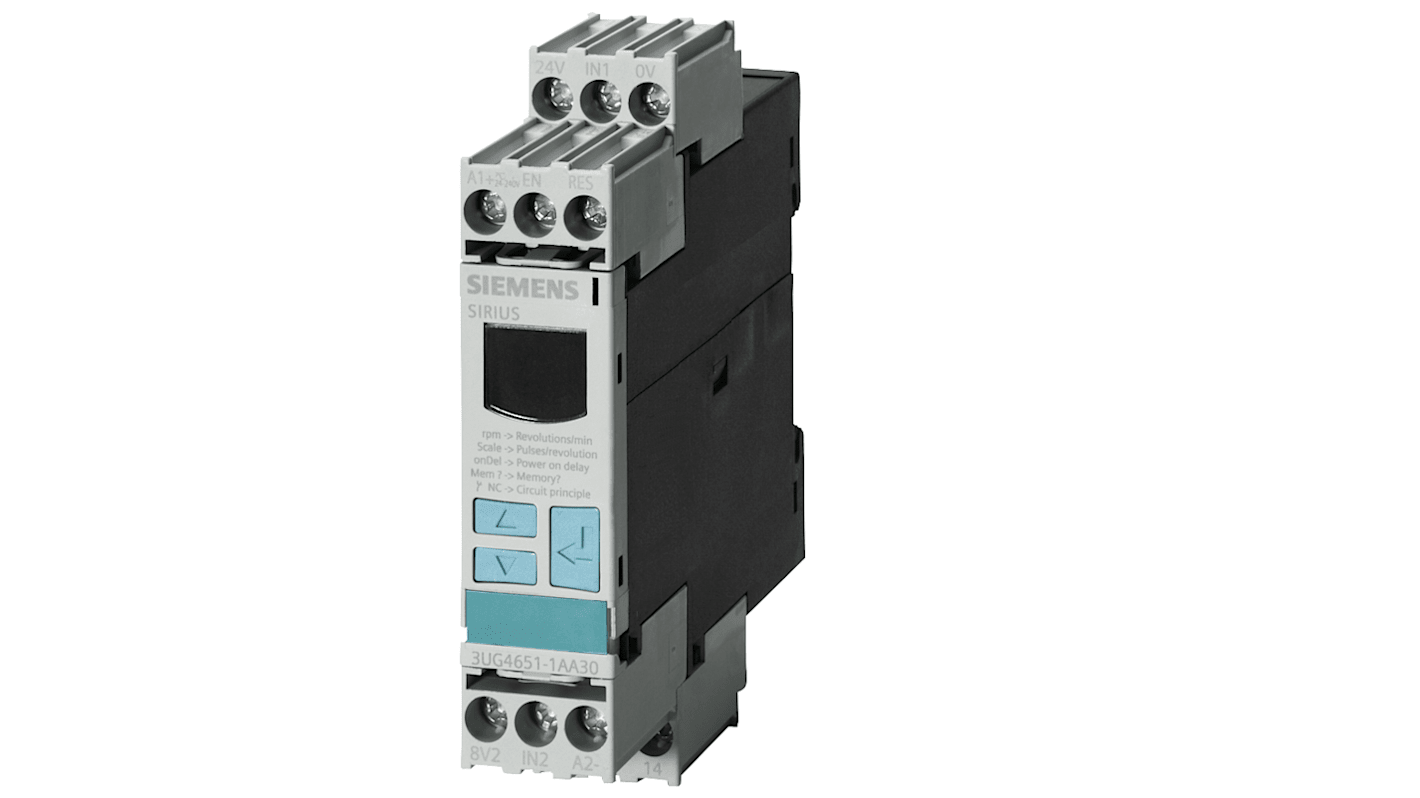 Relé de supervisión de Velocidad Siemens serie 3UG4, SPDT