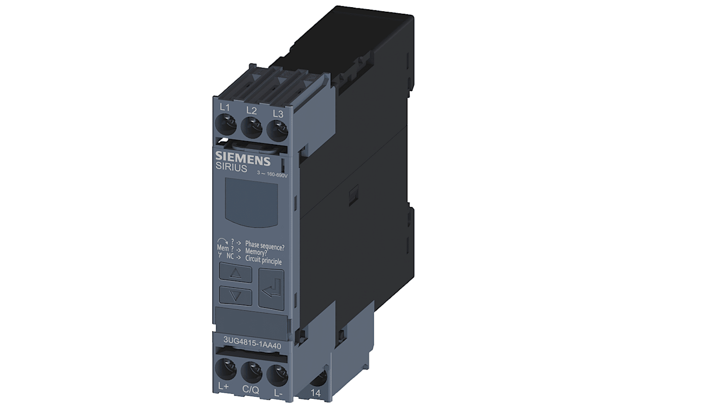3UG48151AA40 Siemens Phase Monitoring Relay, 3 Phase, SPDT RS