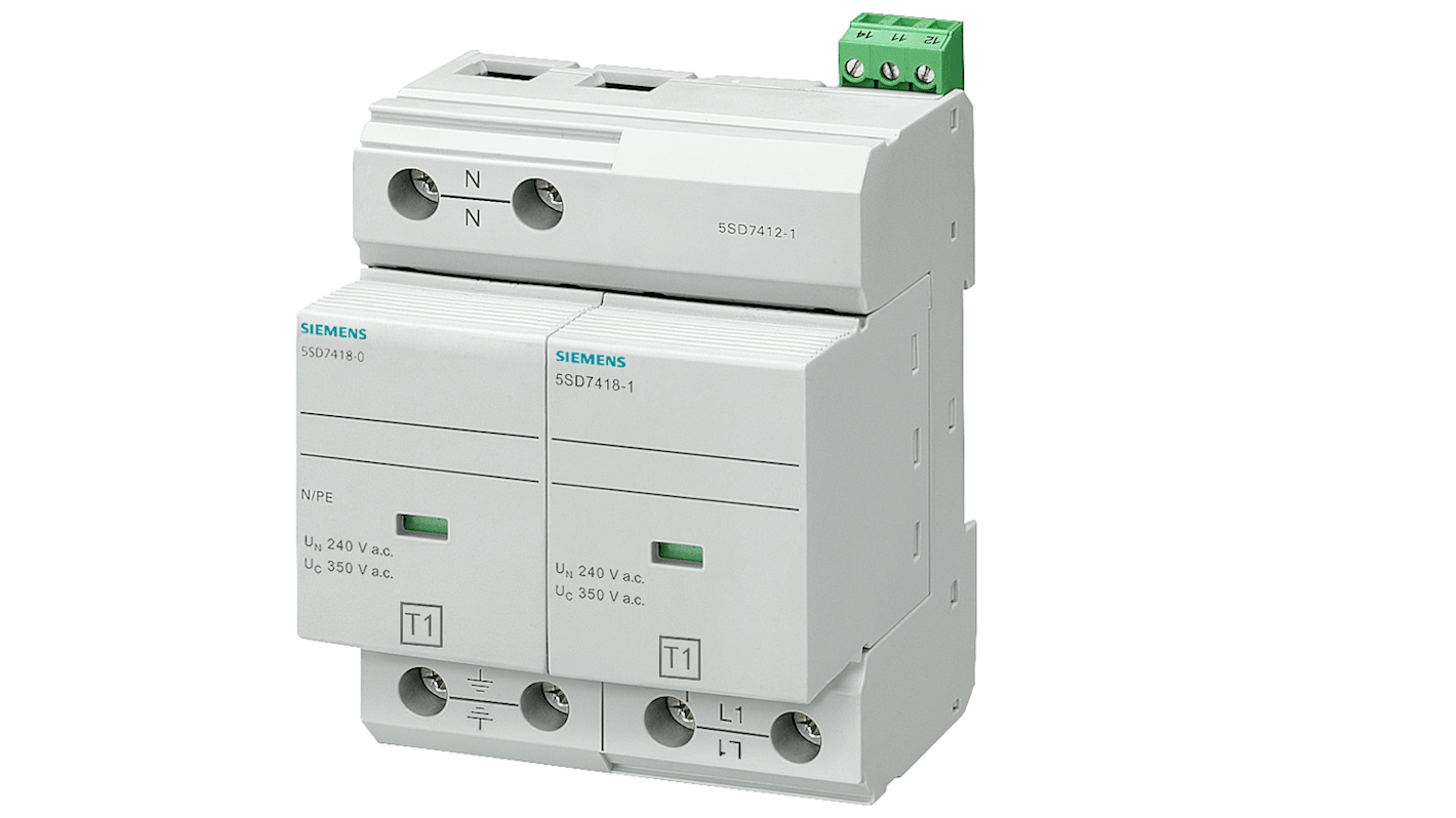 5SD74121 Siemens 3 Phase Surge Protector, 100kA, DIN Rail Mount RS