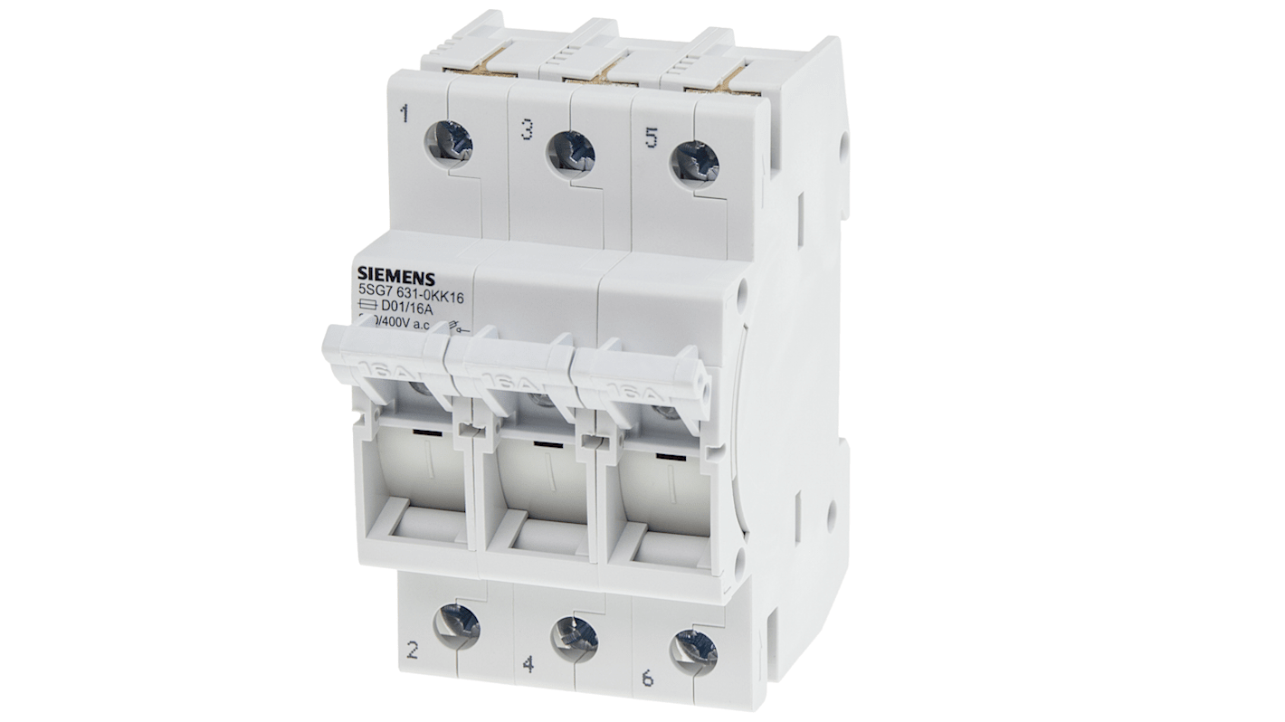 Interruptor seccionador con fusible Siemens, 6A, 3, Fusible D01 0.3A MINIZED 5SG
