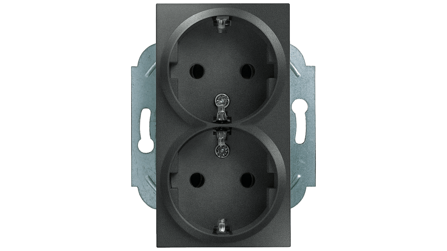 5UB22125 Siemens 2 Gang Plug Socket, 16A, Indoor Use RS