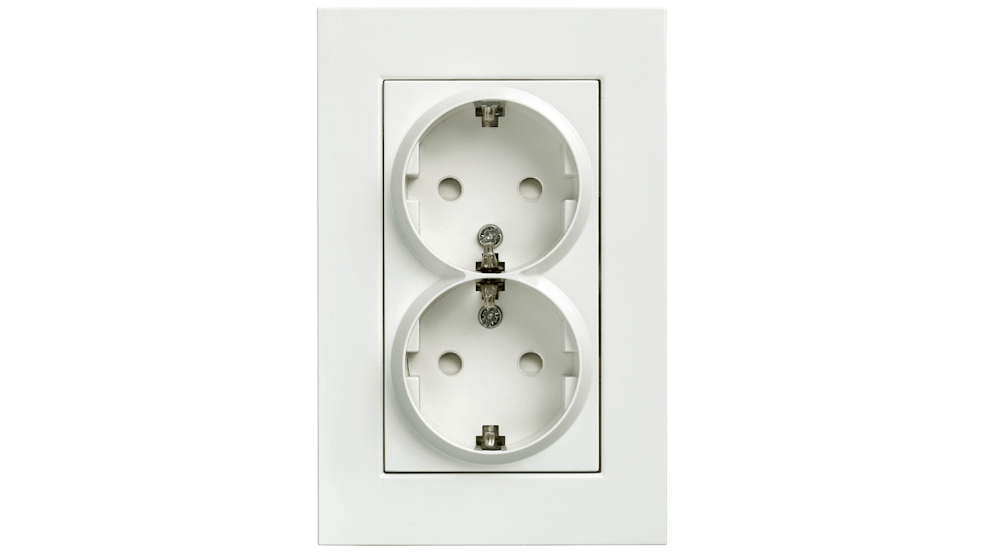 Siemens White 2 Gang Plug Socket, 16A, Indoor Use