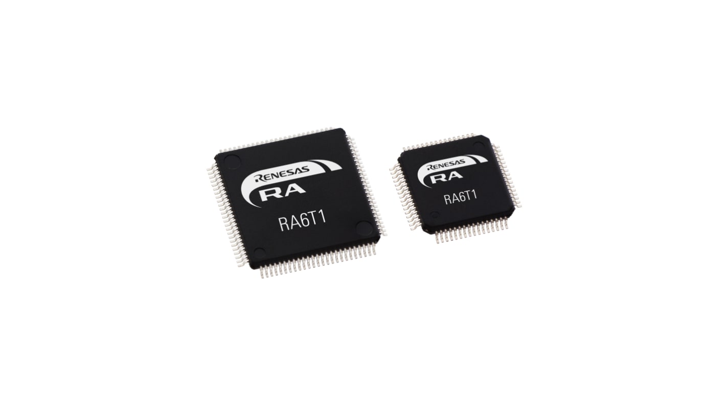 Renesas Electronics R7FA6T1AB3CFM#AA0, 32bit ARM Cortex M4 Microcontroller MCU, RA6T1, 120MHz, 256 KB Flash, 64-Pin QFP