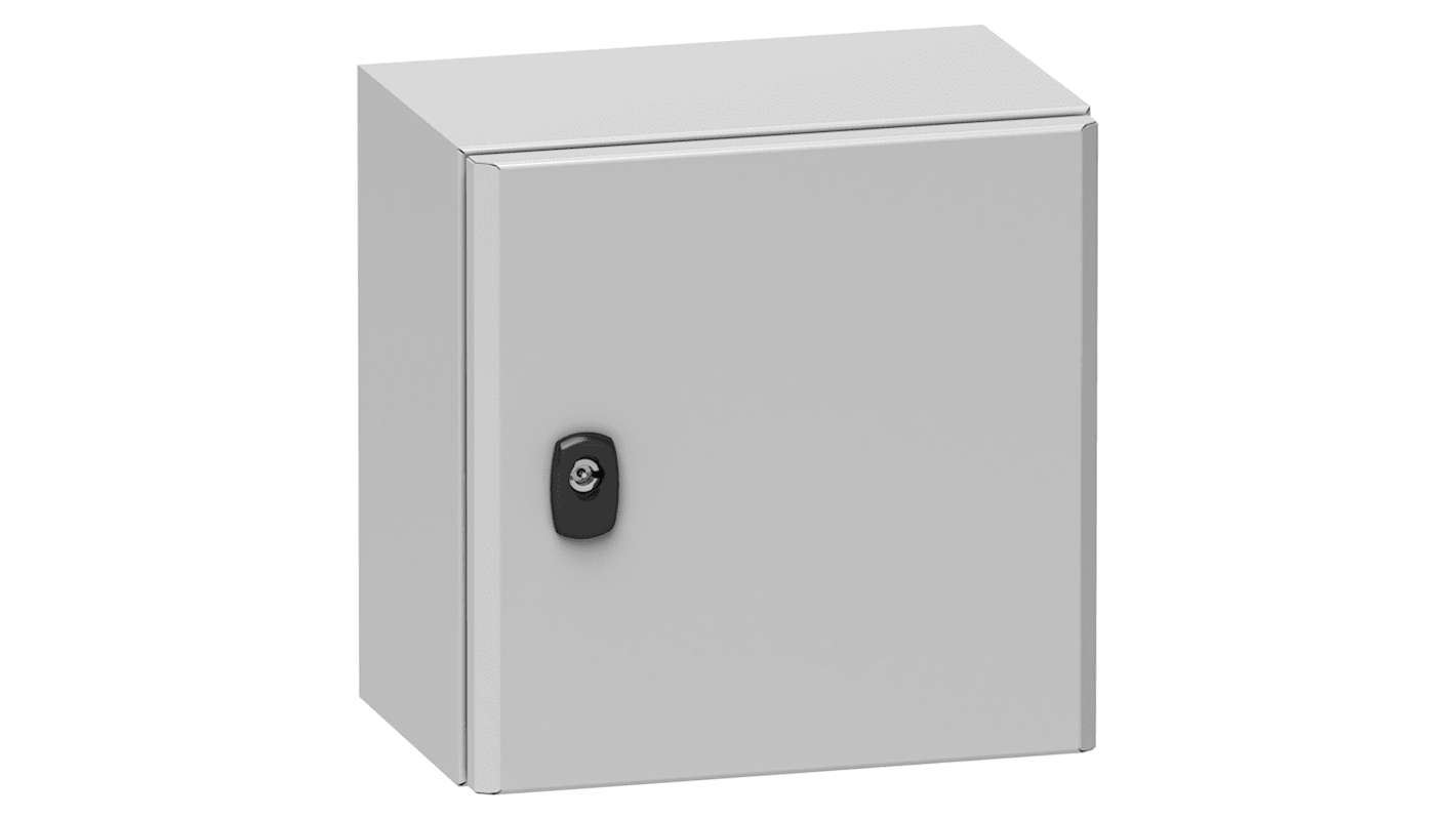 Schneider Electric Spacial S3D Series Grey Steel General Purpose Enclosure, IP66, IK10, Grey Lid, 400 x 400 x 200mm