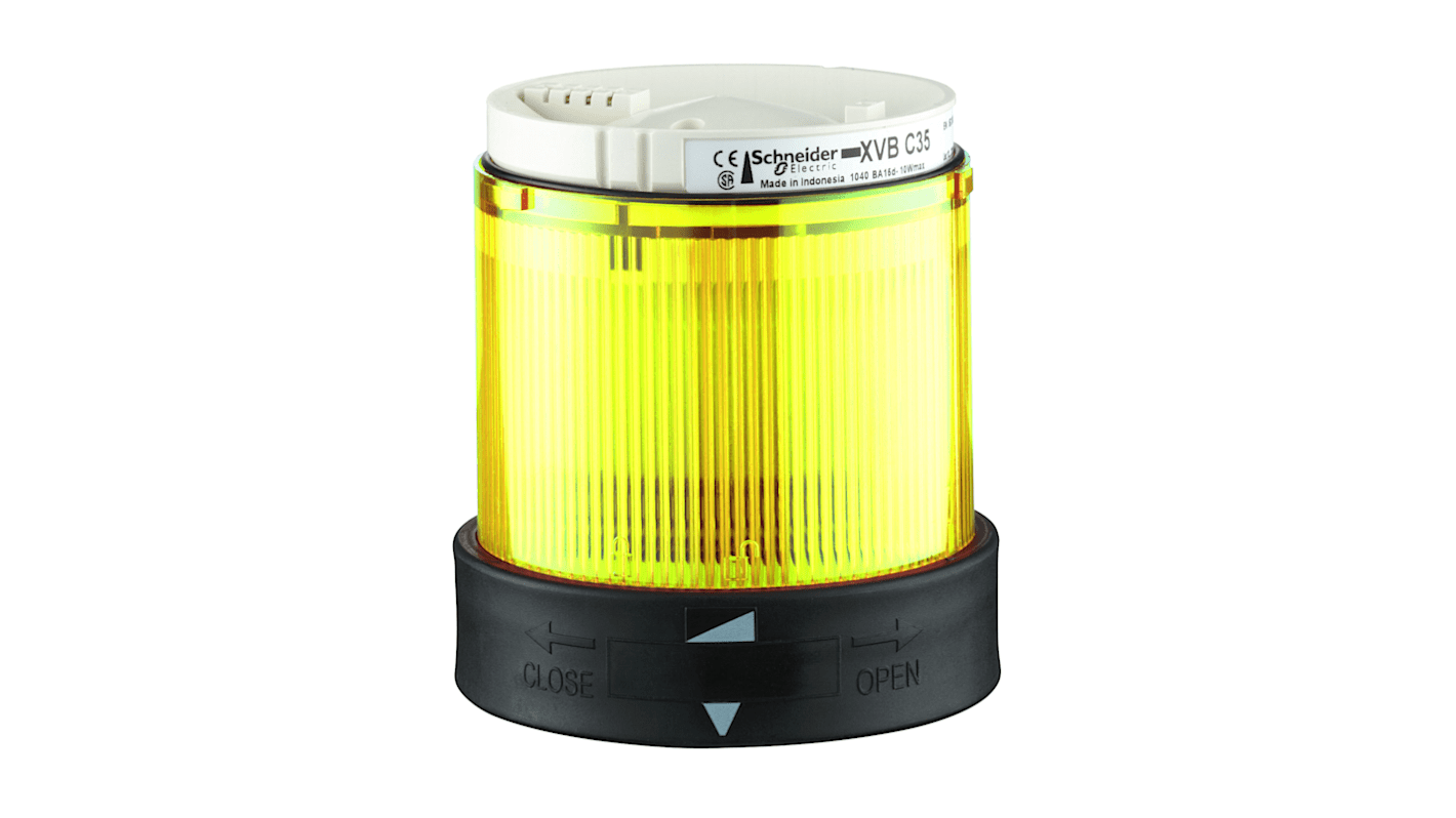 Schneider Electric Harmony XVBC Series Yellow Steady Effect Beacon Unit, 24 V, LED Bulb, AC, DC