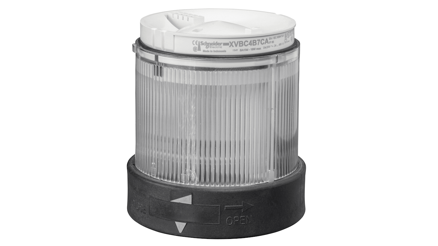 Schneider Electric Harmony XVBC Series Clear Steady Effect Beacon Unit, 120 V ac, LED Bulb, AC