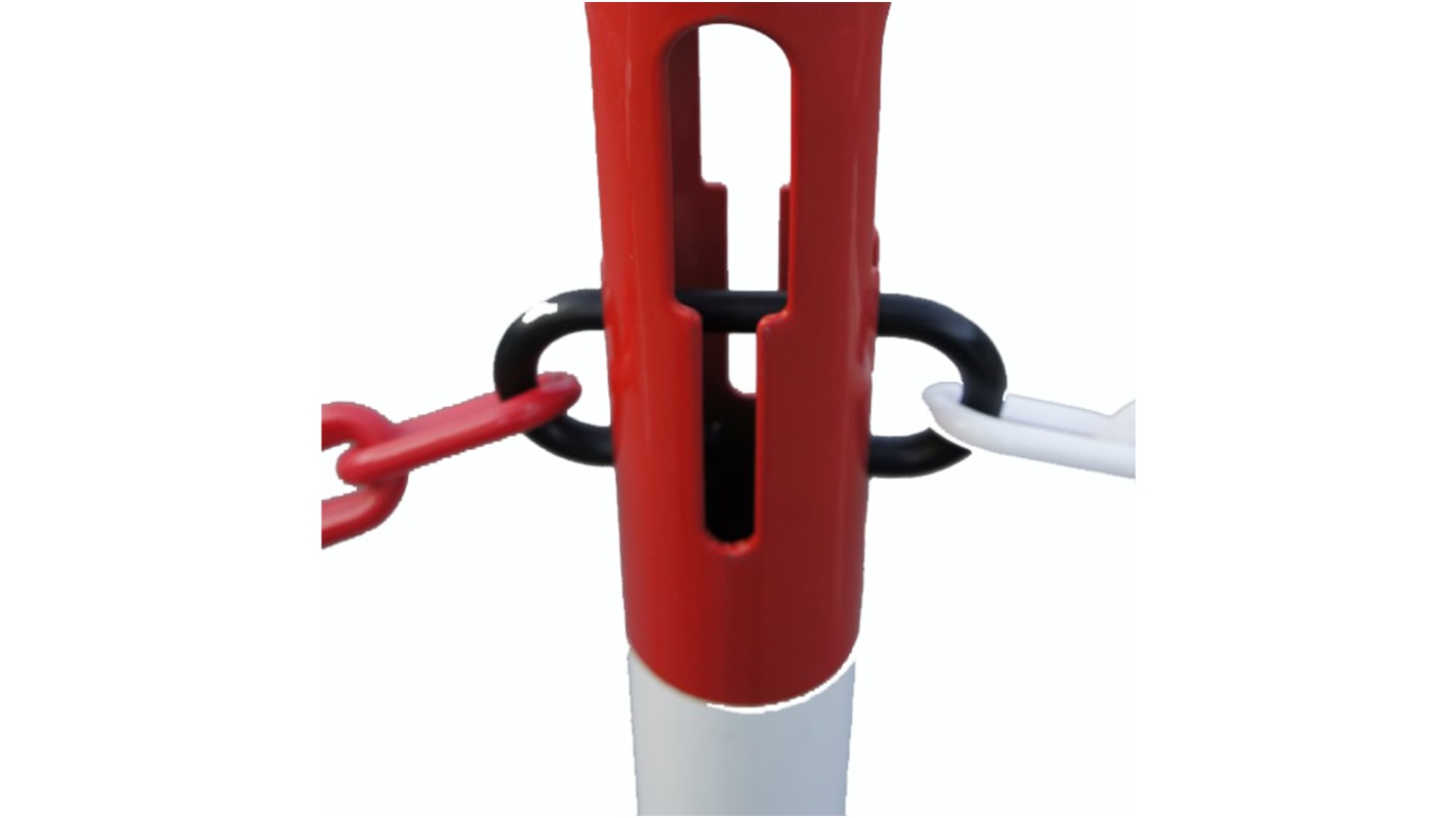 RS PRO Red/White Steel Barrier Post