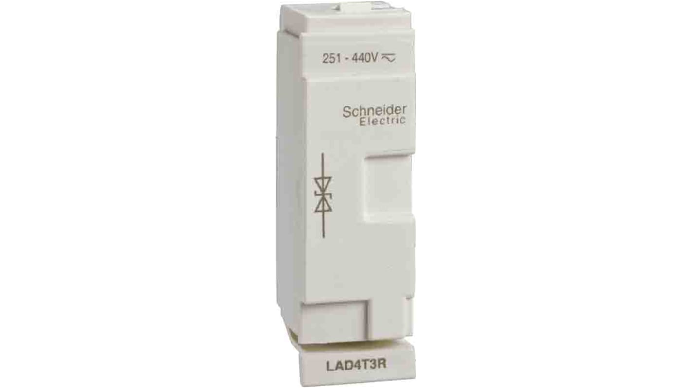 Soppressore di sovratensioni Schneider Electric LAD4T3U per uso con 3P LC1D40A...D80A4P LC1DT60A...DT80A