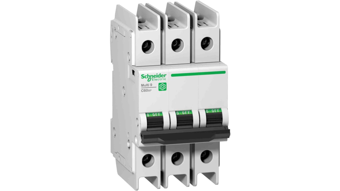 Schneider Electric C60BP Haushalts-MCB Leitungsschutzschalter Typ C, 3-polig 5A 440V, Abschaltvermögen 15 kA Multi 9