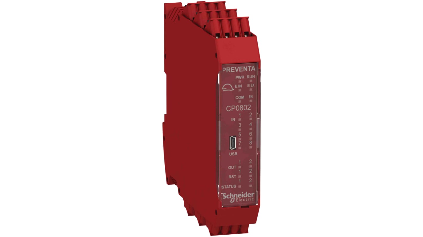 Controlador de seguridad Schneider Electric Preventa XPSMCM, 8 E/2 S, 24 V dc