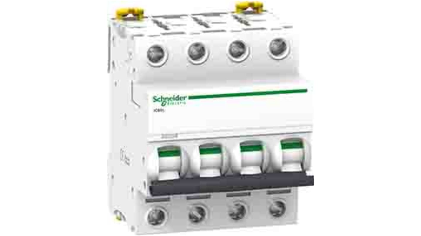 Schneider Electric Acti 9 A9F9 MCB, 4P, 16A, Type Z, 400V AC, 250V DC, 20 kA, 15 kA Breaking Capacity