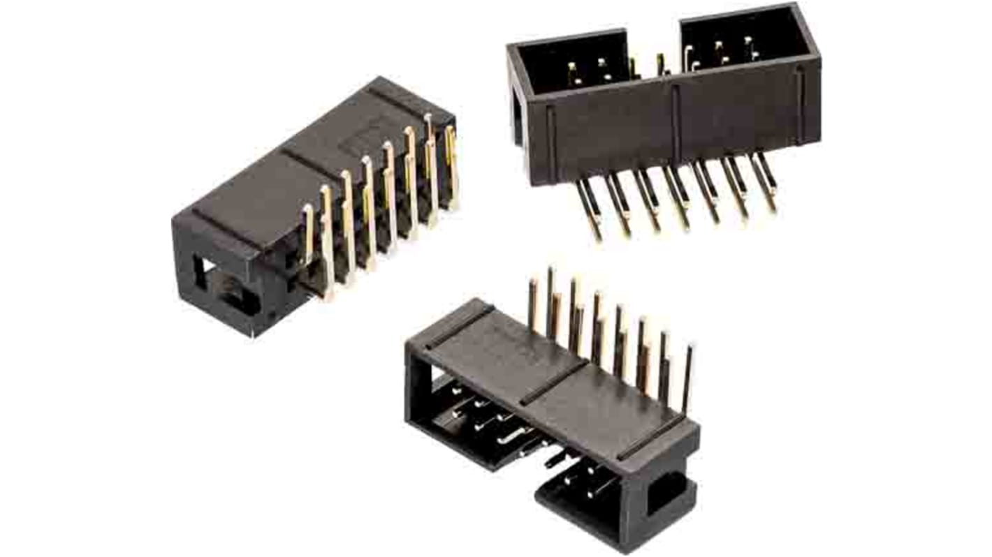 Conector macho para PCB Ángulo de 90° Wurth Elektronik serie WR-BHD de 6 vías, 2 filas, paso 2.54mm