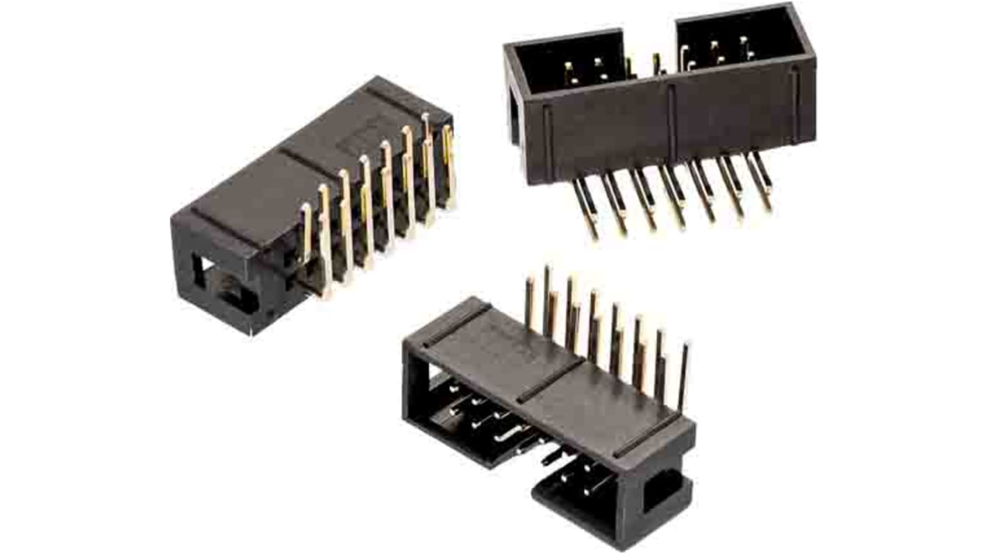 Conector macho para PCB Ángulo de 90° Wurth Elektronik serie WR-BHD de 14 vías, 2 filas, paso 2.54mm