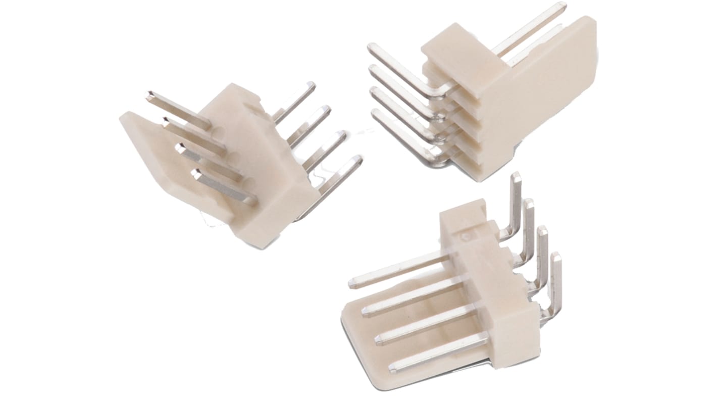 Conector macho para PCB Ángulo de 90° Wurth Elektronik serie WR-WTB de 6 vías, 1 fila, paso 2.54mm