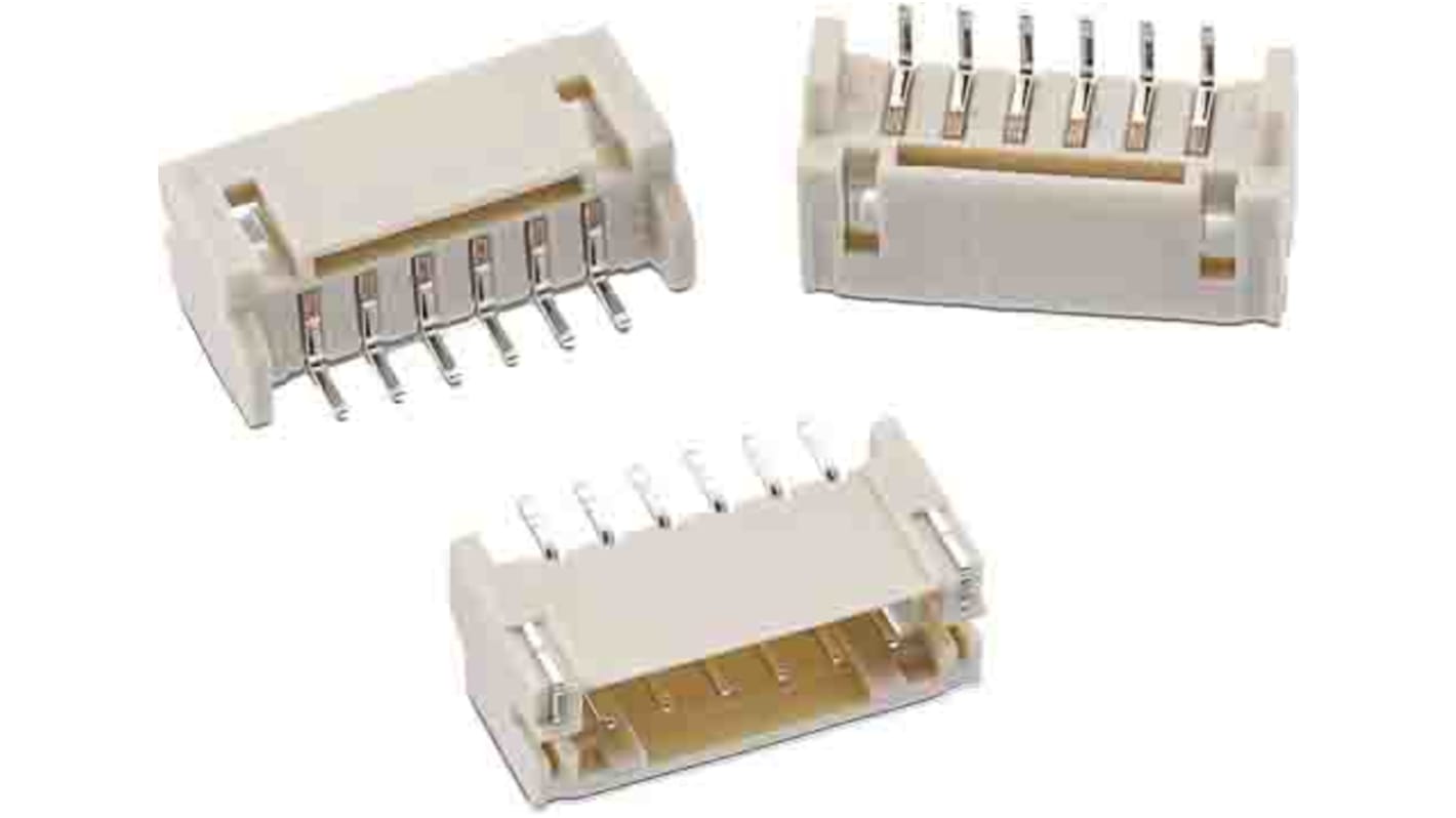 Conector macho para PCB Ángulo de 90° Wurth Elektronik serie WR-WTB de 8 vías, 1 fila, paso 2.0mm