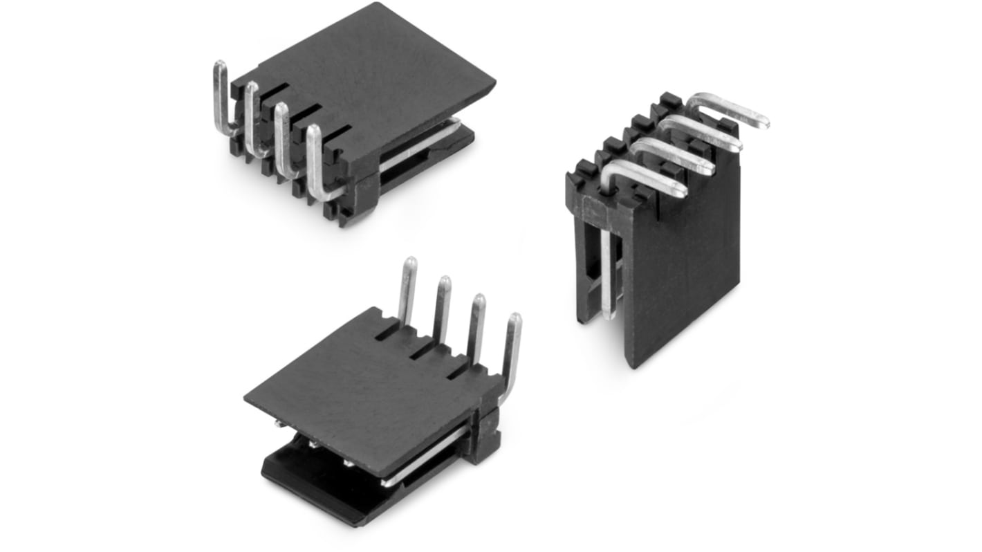 Conector macho para PCB Ángulo de 90° Wurth Elektronik serie WR-WTB de 5 vías, 1 fila, paso 2.54mm