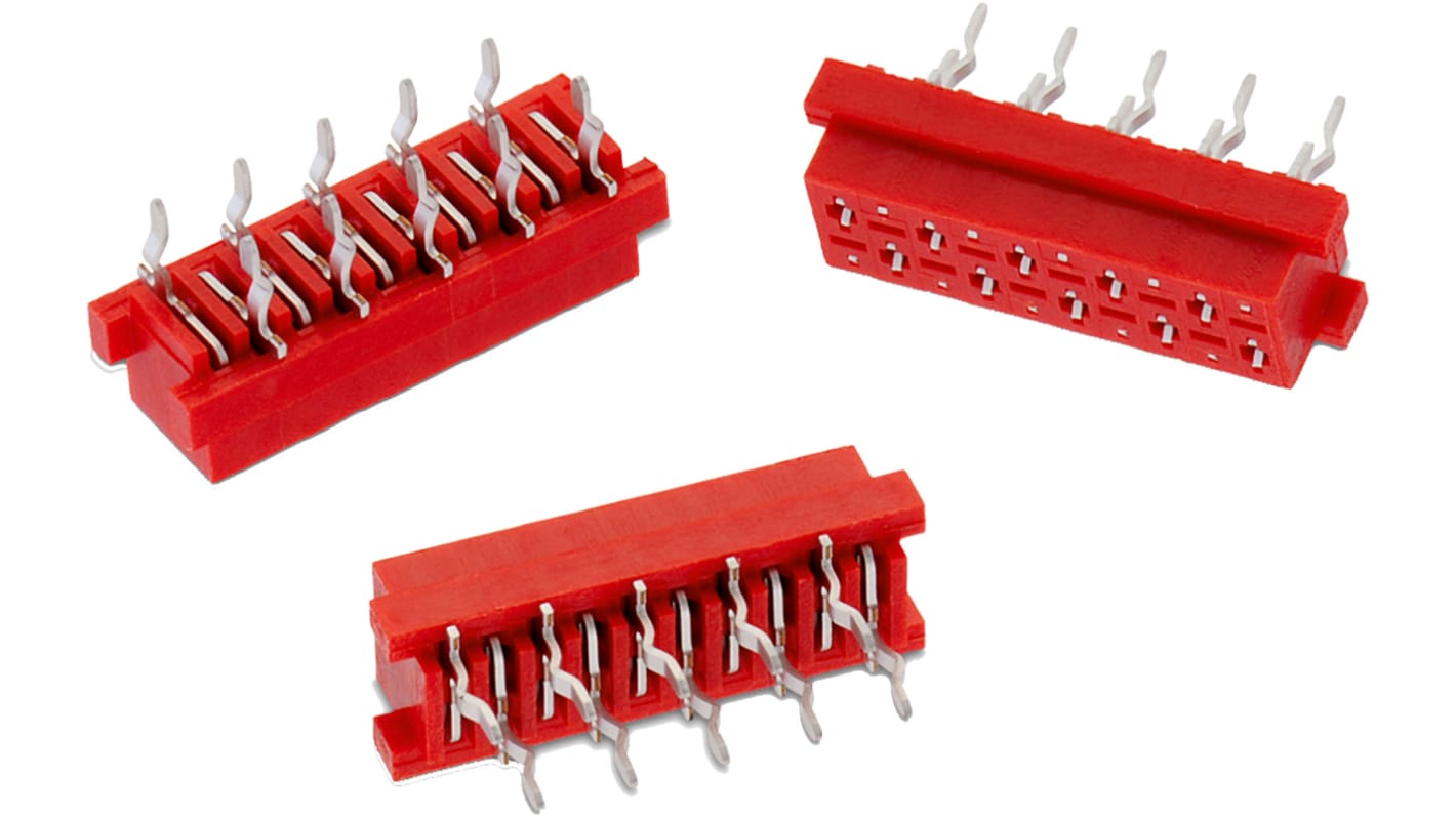 Wurth Elektronik WR-MM Series Straight PCB Header, 16 Contact(s), 2.54mm Pitch, 2 Row(s), Shrouded