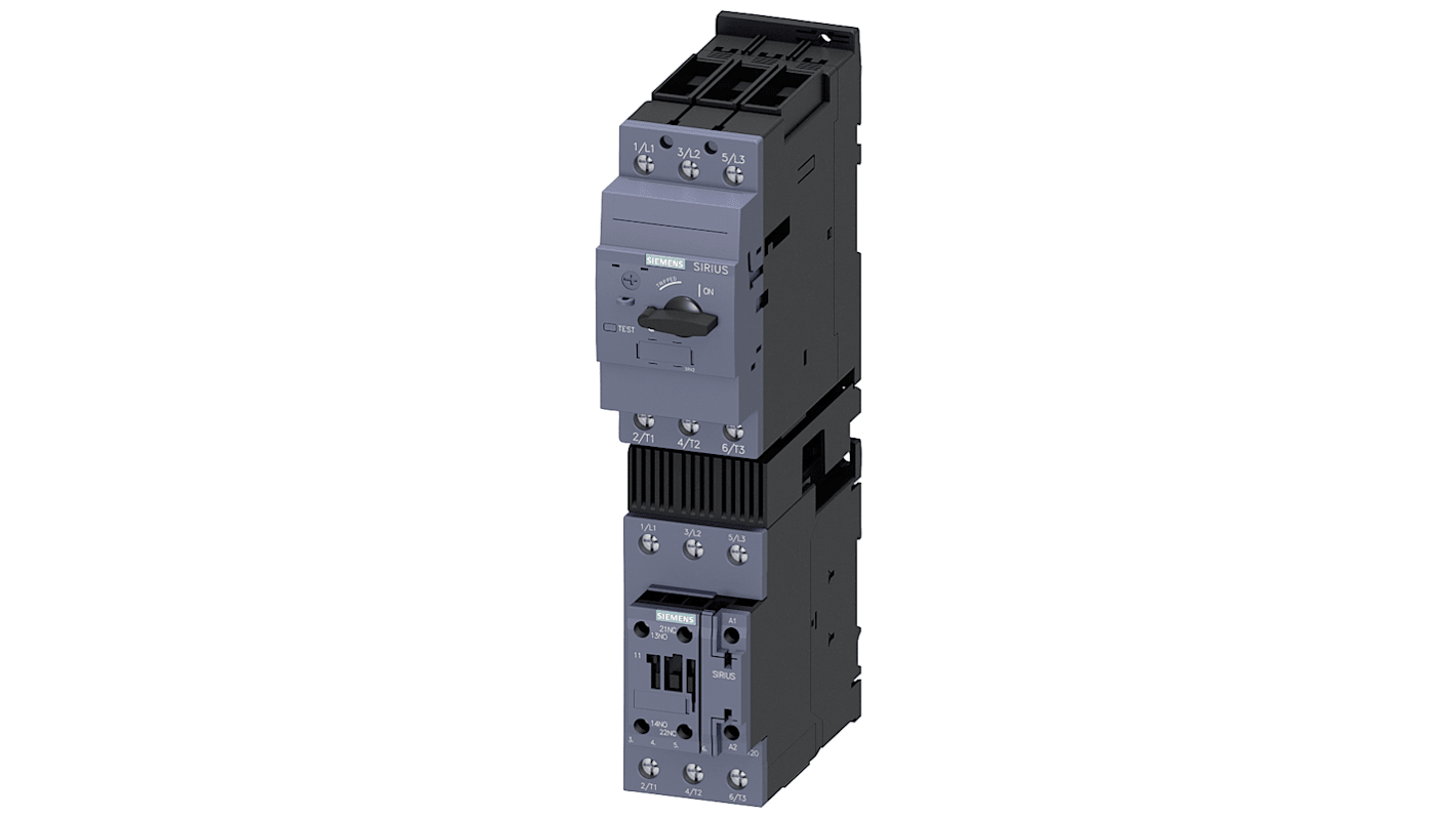 Démarreur DOL Direct, 1, 3 Siemens SIRIUS, 18,5 kW 690 V c.a. 35 A