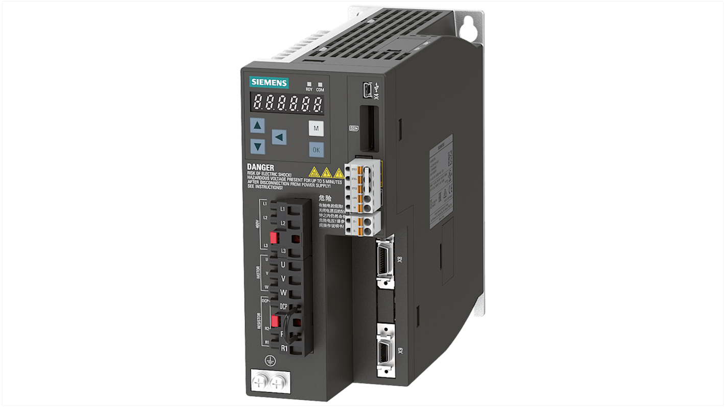 Servocomando Siemens, 3 fasi, 0,75 kW, 480 V, 6,3 A