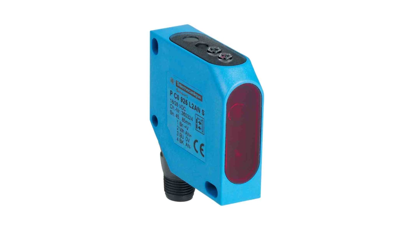 Telemecanique Sensors Diffuse Photoelectric Sensor, Compact Sensor, 85 mm Detection Range