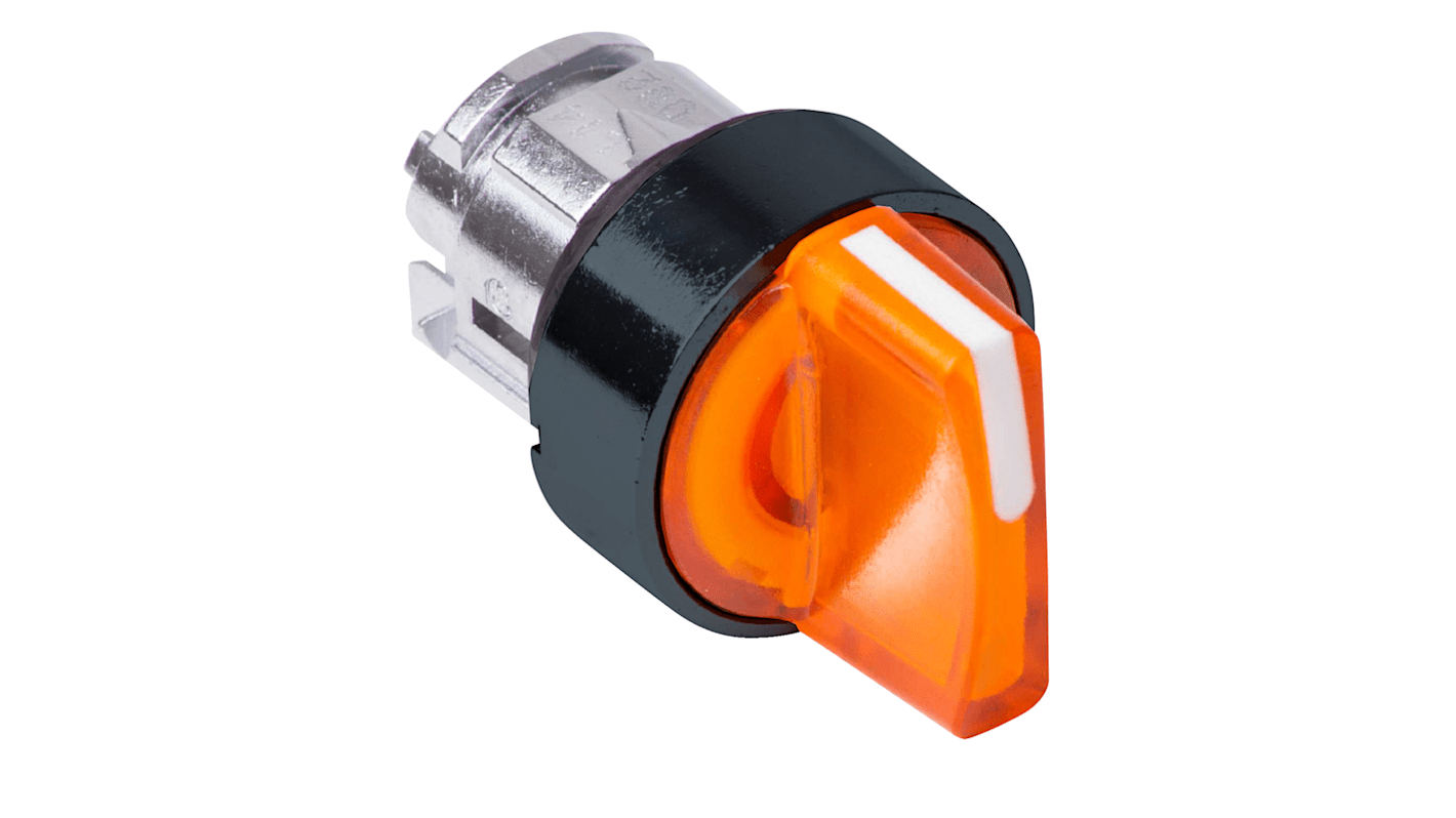 Schneider Electric ZB4 Series 3 Position Selector Switch Head, 22mm Cutout, Orange Handle