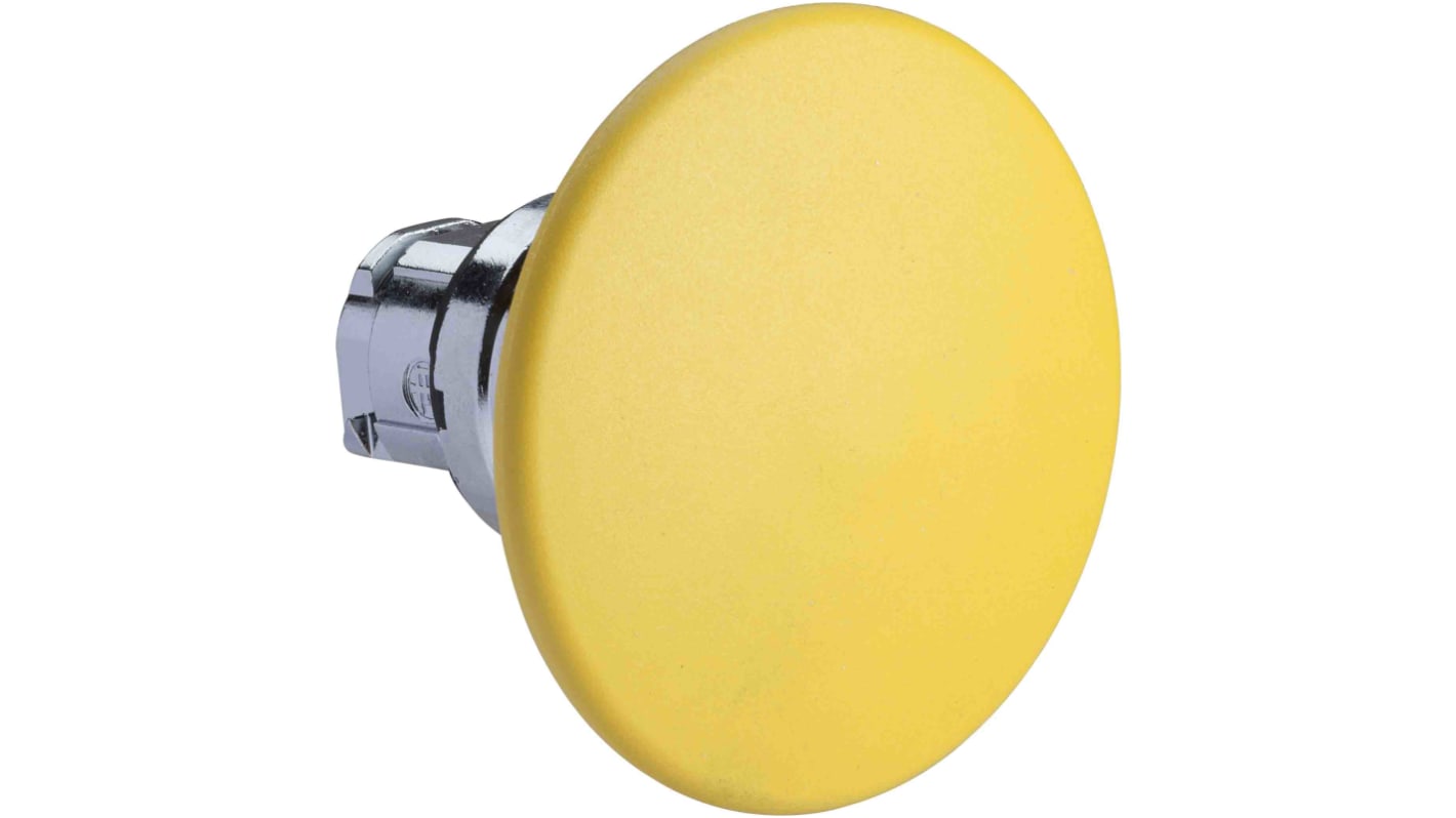 Cabezal de pulsador Schneider Electric serie ZB4, Ø 22mm, de color Amarillo, Retorno por Resorte, IP66, IP67, IP69K